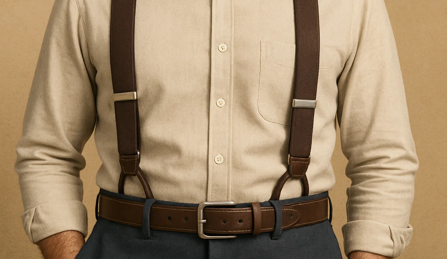 A belt with suspenders