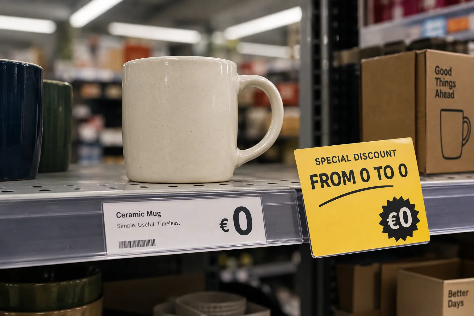 Mug sold at zero price